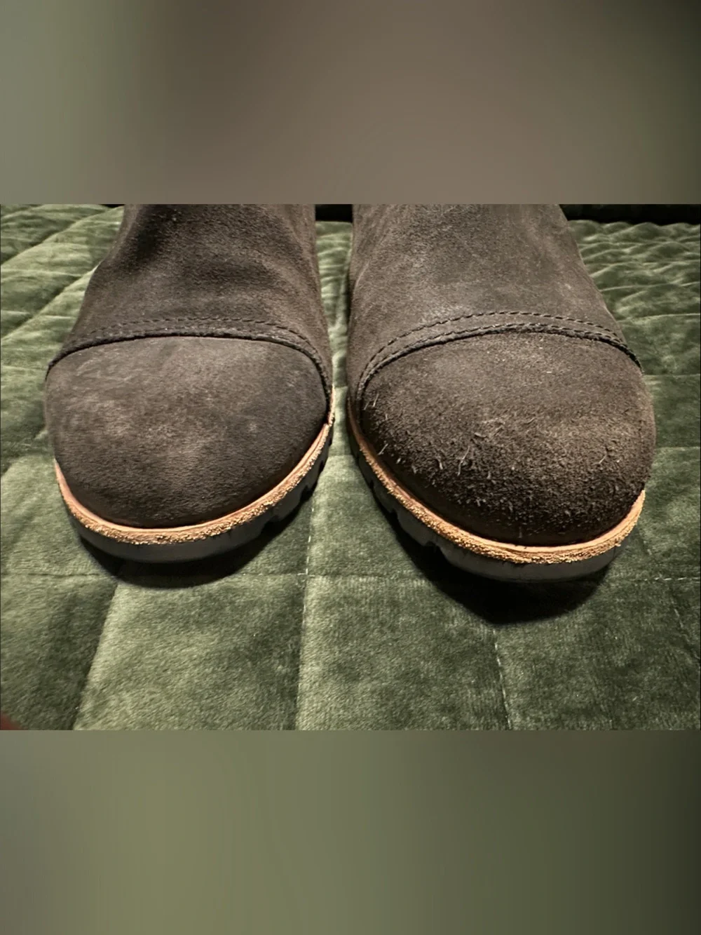 UGG Black Suede Cap-Toe Ankle Booties